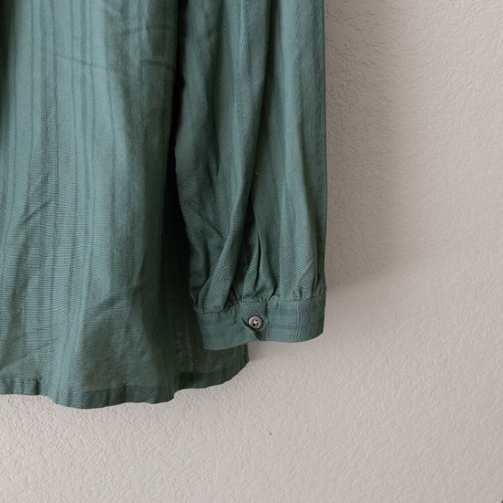 Scully Mens XXL Green Western Henley Button Shirt 100% Cotton Long Sleeve - Picture 7 of 9
